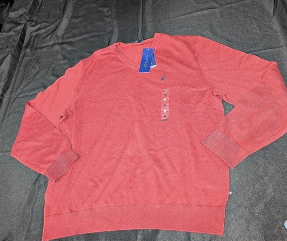 Nautica Navtech V-Neck Sweater Red XL